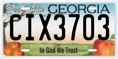 GA license plate CIX3703
