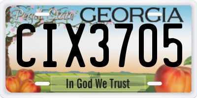 GA license plate CIX3705