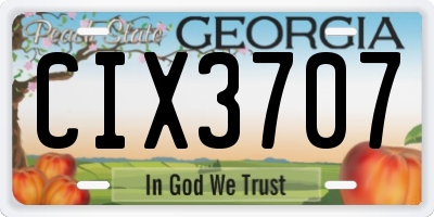 GA license plate CIX3707