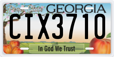 GA license plate CIX3710