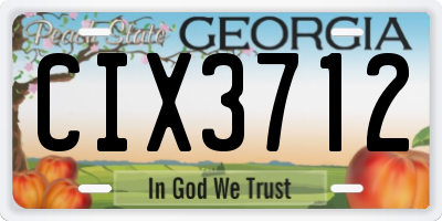 GA license plate CIX3712