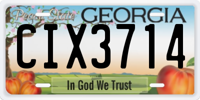 GA license plate CIX3714