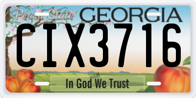 GA license plate CIX3716