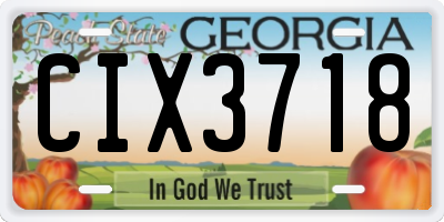 GA license plate CIX3718