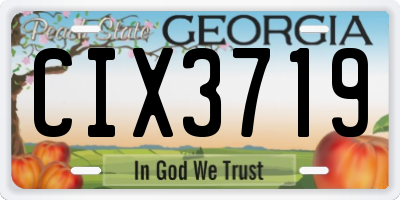 GA license plate CIX3719