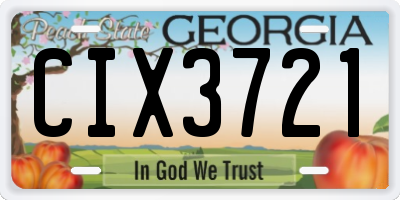 GA license plate CIX3721