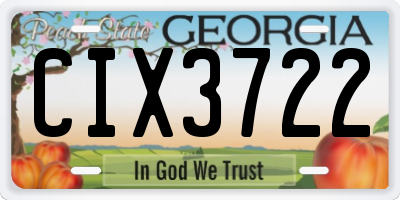 GA license plate CIX3722