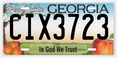 GA license plate CIX3723