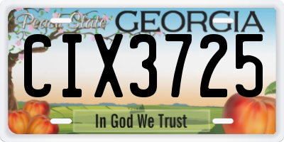 GA license plate CIX3725