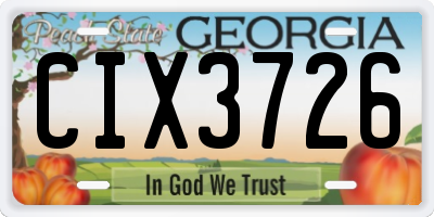GA license plate CIX3726