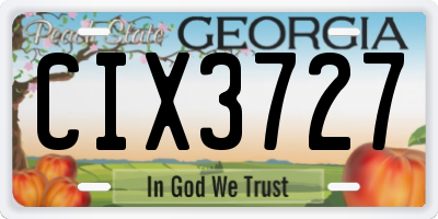 GA license plate CIX3727