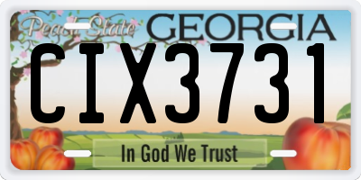 GA license plate CIX3731