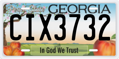 GA license plate CIX3732