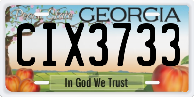 GA license plate CIX3733