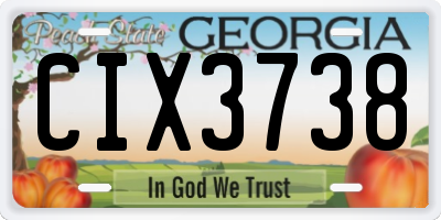 GA license plate CIX3738