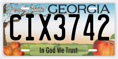 GA license plate CIX3742
