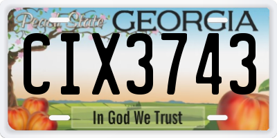 GA license plate CIX3743