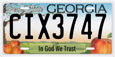 GA license plate CIX3747