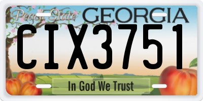 GA license plate CIX3751