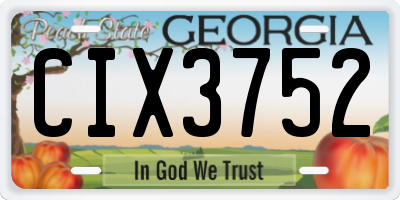 GA license plate CIX3752