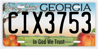 GA license plate CIX3753