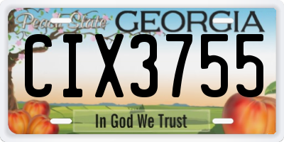 GA license plate CIX3755