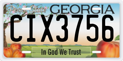 GA license plate CIX3756