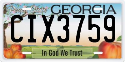 GA license plate CIX3759