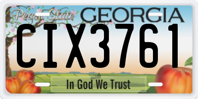 GA license plate CIX3761