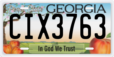 GA license plate CIX3763