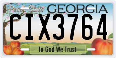GA license plate CIX3764