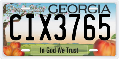 GA license plate CIX3765