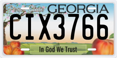 GA license plate CIX3766