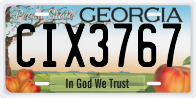 GA license plate CIX3767