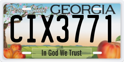 GA license plate CIX3771