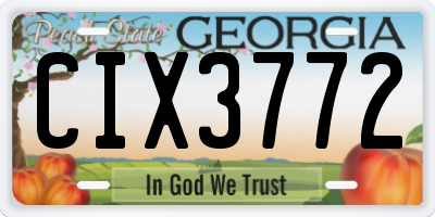 GA license plate CIX3772