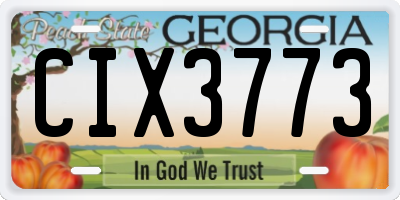 GA license plate CIX3773