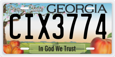 GA license plate CIX3774
