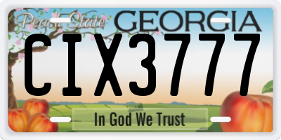 GA license plate CIX3777
