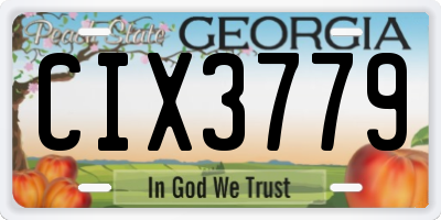 GA license plate CIX3779