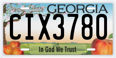 GA license plate CIX3780
