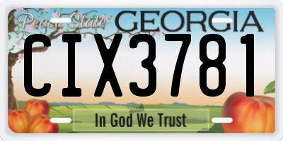 GA license plate CIX3781