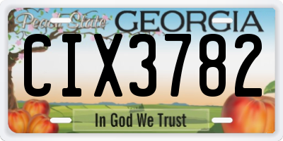 GA license plate CIX3782