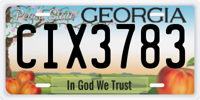 GA license plate CIX3783