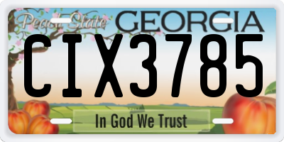 GA license plate CIX3785
