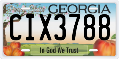 GA license plate CIX3788