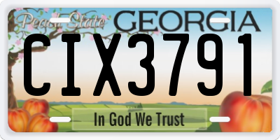 GA license plate CIX3791