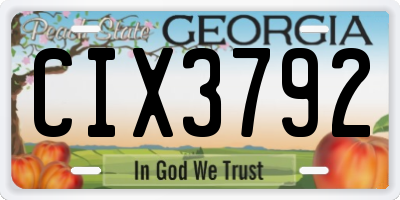 GA license plate CIX3792