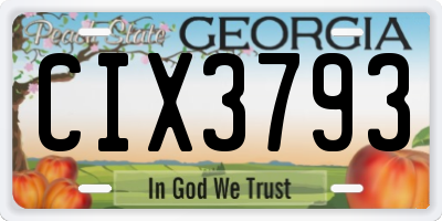 GA license plate CIX3793