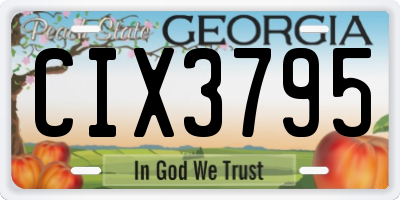 GA license plate CIX3795